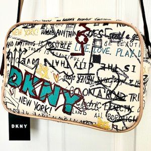 Dnky ERIN Camera Crossbody Bag - Graffiti Beige - NEW!